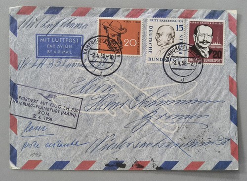 Lufthansa 1958 erstflug - lufthansa,