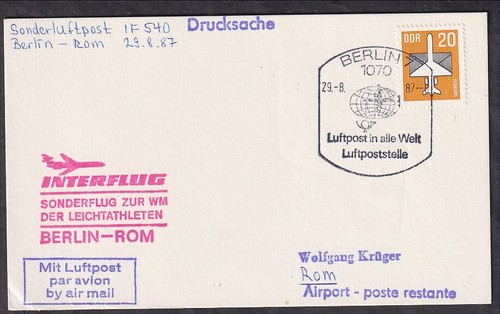 Interflug sonderluftpost 1987 - sonderluftpost,